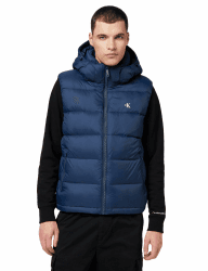 Calvin Klein Herren Ls Nylon Zip Off Hood Down Puffe Lv04rd531g Weste L Blau (Tinten) Angebot bei HelloDeals