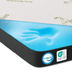 MKS.® Gel Topper 90x200 cm, H3 Matratzentopper mit 7 cm Gel-Memory-Schaum, KomfortKissen Matratzenauflage mit 3D-Luftstrom, Viskoelastische Matratzenauflagen mit abnehmbarem Bambusbezug 90 x 200 cm Angebot bei HelloDeals