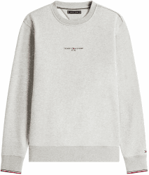 Tommy Hilfiger Herren Tommy Logo Tipped Crewneck Mw0mw33639 Pullover-Sweatshirt (1er Pack) S Grey (Light Grey Heather) Angebot bei HelloDeals