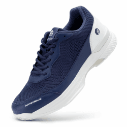 FitVille Extra Weit Tennisschuhe Herren rutschfest Hallenschuhe Atmungsaktiv Badminton Schuhe Bequemen Fitnessschuhe 43 EU Weit Blau Weiß Angebot bei HelloDeals