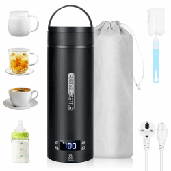 Dreamhigh® Reisewasserkocher, 450ml Mini Wasserkochers, 300W Wasserkocher Klein aus Edelstahl, Reise Wasserkocher für Camping, Unterwegs Heizung Automatisch Abschalten für Tee,Kaffee (220V) Angebot bei HelloDeals