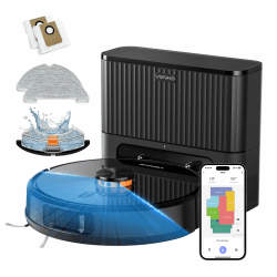 VONKO S6 Pro Saugroboter mit Wischfunktion und Absaugstation, 8000Pa Saugkraft,LiDAR 2.0 Laser Navigation,180 Min.Laufzeit,Teppicherkennung,App/Alexa,Ideal für Tierhaare,Hartböden,Tiefschwarz Angebot bei HelloDeals