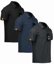 ZITY 3er Pack Poloshirt Herren Kurzarm Schnelltrocknend Atmungsaktives Tshirt Männer Sommer Polohemd Casual Sport Shirt Regular Fit Golf Poloshirts XL 092-schwarz Dunkelblau Dunkelgrau Angebot bei HelloDeals