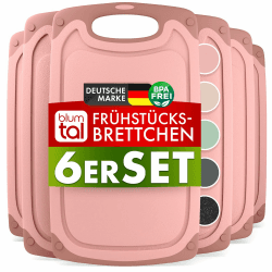 Blumtal Frühstücksbrettchen Kunststoff 25x15 cm im 2er Set - Brettchen spülmaschinenfest - Frühstücksbretter Kunststoff BPA-frei - Schneidebrett spülmaschinenfest - Bretter Set Küche in Rose Rose 2 Angebot bei HelloDeals