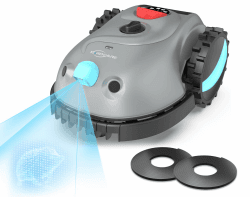 YARDCARE V100 Mähroboter ohne Begrenzungskabel, mit Vision-Navigation, Hindernisvermeidung(150 Arten), 4,0 Ah Akku Rasenmäher Roboter, Rasenroboter mit Ersatzklingen, Geeignet für kleine Gärten Grau Weiß Angebot bei HelloDeals