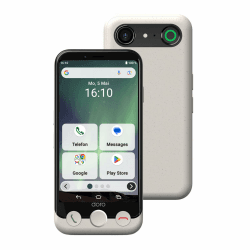 Doro - Aurora A10 Mobiltelefon - Senioren-Smartphone - Einfach zu bedienen - Assistenz-Taste mit GPS-Ortung - Hörgeräte-kompatibel - Inklusive USB-Kabel - Weiß Smartphone Aurora A10 Bone Angebot bei HelloDeals