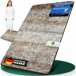 Badezimmerteppich [50x80] Badematte rutschfest – Luxus Badteppich groß & waschbar | Hochwertige Badematten & Badteppiche Badvorleger Duschvorleger für Bad, Dusche & mehr | braun-beige 50 x 80 cm (Rechteckig) Beige Angebot bei HelloDeals