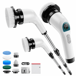 Kabellose Elektroreinigungsbürste, 7 Aufsätze mit 1 Schwammköpfe, Bad&Küche Angebot bei HelloDeals