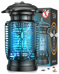 Insektenvernichter Elektrisch, 20W UV-Lampe Stark Elektrischer Insektenfalle Mückenlampe, 4200V Elektrische Mückenfalle Mückenlampe für Garten Innen und Aussen, Wasserdicht IPX4 Schwarz Angebot bei HelloDeals