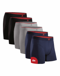 DANISH ENDURANCE Bambus Boxershorts Herren, Atmungsaktiv, 6er & 10er Pack | Bambus Boxershorts, Etikettfrei, Superweich, Atmungsaktiv & Geruchshemmend mit sicherem Sitz, für Alltag, Arbeit & Reisen L Mehrfarbig (2xschwarz/Rot, 2xgrau, 2xmarineblau) 6er Pa Angebot bei HelloDeals