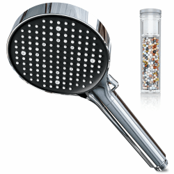 Magichome Duschkopf mit Filter in 25 Schichten, 6 Modi Hochdruck Handbrause | Duschkopf Wassersparend mit Filtration Sparduschkopf Filter für Hartes Wasser, Rest-Chlor,Schwermetall Schwarz Angebot bei HelloDeals