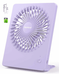 TriPole Tischventilator Leise, 2000mAh Ladefähige USB Ventilatoren Ausführen Bis zu 4-16 Std, 3 Geschwindigkeiten Tragbarer Akkulüfter-30dB, 180°Einstellbar, für Büro, Bibliothek, Reise-Hellviolett 1 Hellviolett Angebot bei HelloDeals