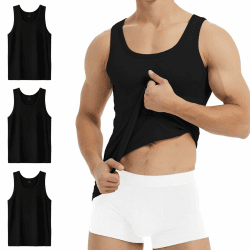 YouShow Unterhemd Herren 3/5er Pack 100% Baumwolle Tank Top | Ideal als Unterhemd oder Oberteil tragbar, atmungsaktiv, angenehmer Sitz, etikettloses Design, für Alltag und Freizeit M 3*schwarz Angebot bei HelloDeals