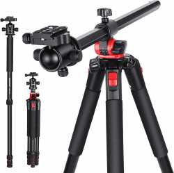 NEEWER 184cm Stativ für Kamera Einbeinstativ mit Mittelsäule und Kugelkopf aus Aluminium, QR Platte Typ Arca, Tasche, Kamerahalterung für horizontales Stativ, maximale Belastung 15kg N284+G0(184cm） Angebot bei HelloDeals