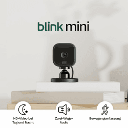 Blink Mini – Kompakte, smarte Plug-in-Überwachungskamera für innen, 1080p-HD-Video, Nachtsicht, Zwei-Wege-Audio, Bewegungserfassung; einfache Einrichtung, funktioniert mit Alexa – 1 Kamera (schwarz) Schwarz Blink Mini Angebot bei HelloDeals