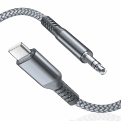 Basesailor USB C Aux Kabel für iPhone 17 16 1.2M,USBC auf 3,5 mm Audio Auto | Typ C auf 3.5mm Stecker Klinke Adapter für Apple 17e 16e 15 Pro Max Plus,iPad,Samsung Galaxy S26 S25 S24 S23,A56 A55,Tab S10 Grau 1.2M Angebot bei HelloDeals