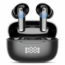 Bluetooth Kopfhörer, Kopfhörer Kabellos Bluetooth 5.3, In Ear Kopfhörer mit 4Mic ENC Anruf Noise Cancelling LED Anzeige, HiFi Stereo Bass, 50 std Spielzeit, IPX7 Wasserdicht, Ohrhörer für iOS Android Glänzendes Schwarz Angebot bei HelloDeals