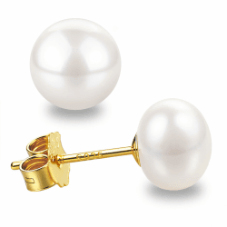 Süßwasserperlen Ohrringe Echt 925 Silber Perlenohrringe 5-10MM Weiß Perle | Süßwasser-Zuchtperlen Ohrringe Ohrstecker für Damen Mädchen,Knopfperlen, Hypoallergen Gold,7-7.5mm Angebot bei HelloDeals