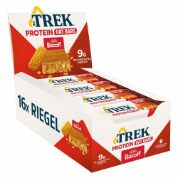JB's TREK Protein Haferriegel Biscoff | Vegan | 16x50g (800g) | 9g Pflanzliches Protein | Reich an Ballaststoffen Biscoff 16 x 50g Angebot bei HelloDeals