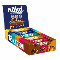 Nākd. Variety Pack | Kaltgepresste Frücht & Nüssriegel | 18 x 35g (630g) | Vegan | Glutenfrei | 100% Natürliche Zutaten | Ohne Zuckerzusatz Mix (mit Lemon Cake Geschmack) Angebot bei HelloDeals