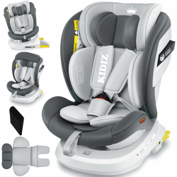 KIDIZ® Autokindersitz mit Isofix i-Size R129 100-150cm bis 12 Jahre, Kinderautositz Gruppe 0/1/2/3, mitwachsender Kindersitz, 5-Punkt-Gurt, höhenverstellbare Kopfstütze, Sitzerhöhung Auto, Anthrazit Angebot bei HelloDeals