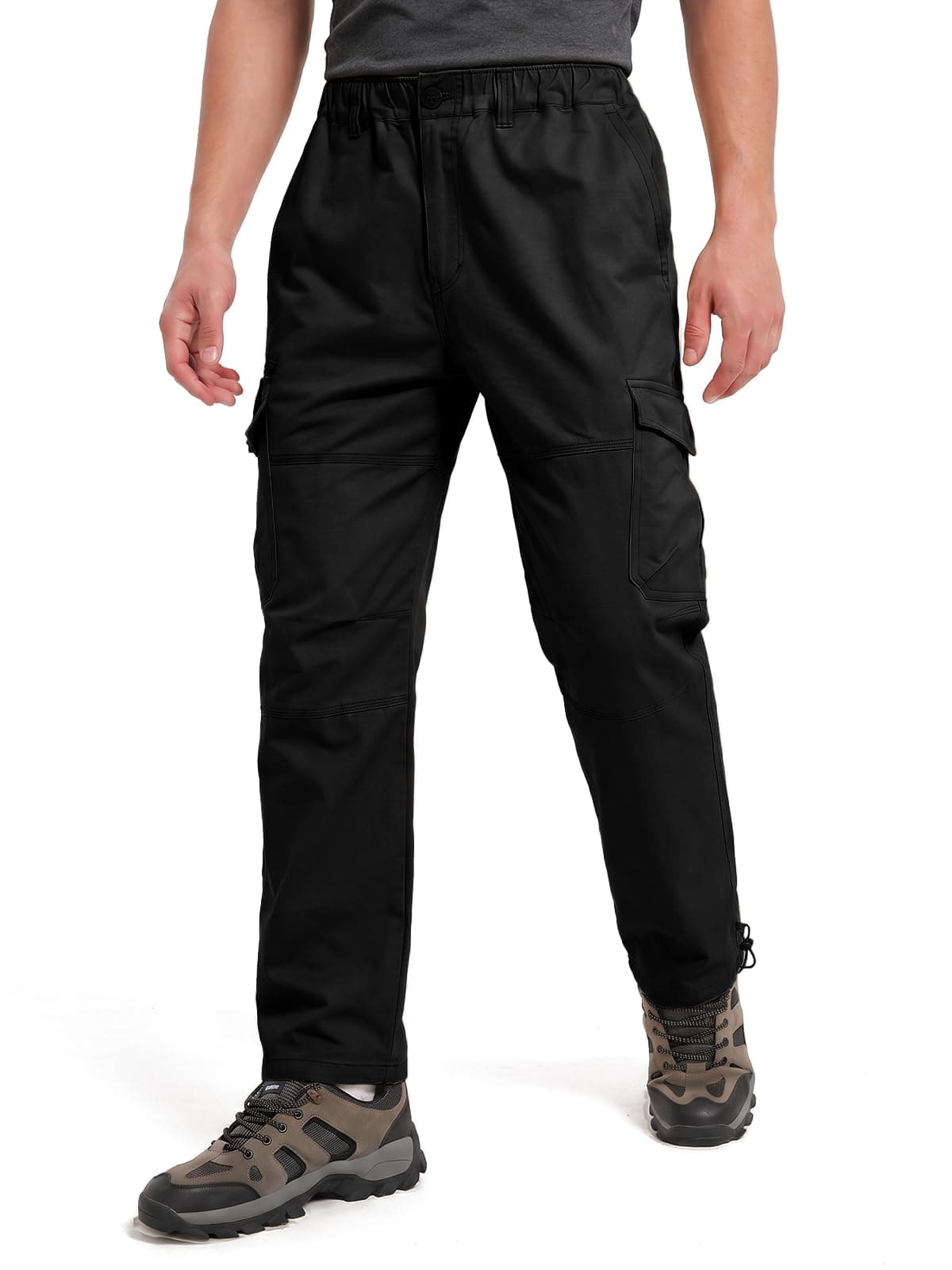 Aimato Herren Cargohose Relaxed Fit, Baumwolle Outdoor Wanderhose Herren | Freizeithose mit Elastischem Bund, Arbeitshose mit 7 Multifunktionstaschen für Trekking/Freizeit/Wandern XXL Schwarz Angebot bei HelloDeals
