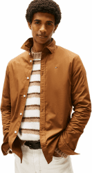 Tommy Jeans Herren Hemd Original Stretch Shirt Slim Fit S Brown (Pecan Nut) Angebot bei HelloDeals