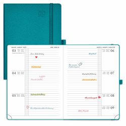 POPRUN Kalender 2026 2027 Horizontale Wochenplaner ca.A5(21,8 x 16,4cm) | 17-Monate-Terminplaner,(Aug.2026-Dez.2027),Stabilem Hardcover mit PU-Leder,Wochenplaner 1 Woche 2 Seite(Pazifikgrün) Pazifikgrün Mittel(16.4 x 21.8cm) Angebot bei HelloDeals