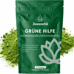 Grüne Entgiftungspulver, 200g Grünes Superfood-Pulver Helfer – pflanzliche Mischung mit Matcha, Gerstengras, Spirulina & Wildheidelbeere | Veganer Verdauungs- & Energie-Booster Angebot bei HelloDeals