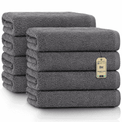 NatureMark Handtücher - Set mit 8 Stück – 100% Baumwolle, Weich & Saugfähig, Premium Qualität für Badezimmer, Spa und Fitness, 50 × 100cm, Anthrazit Grau Anthrazit Grau 50x100 cm Angebot bei HelloDeals