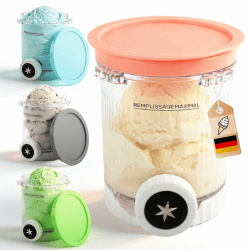 4 Stück Ersatz für Ninja Creami Swirl Behälter NC701EU 480ML, BPA-frei & Spülmaschinenfest, Ersatzbecher mit farbigen Deckeln, geeignet für Softeis- & Eismaschine Zubehör Angebot bei HelloDeals
