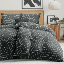 Dreamzie - 4teilig Bettwäsche Set 135x200 cm – Geometrisch-Muster – mit 2 Kissenbezügen 80x80 cm – Bettbezug aus 100% Mikrofaser – Oeko-Tex Zertifiziert – Ohne Schadstoffe 2 x 135x200cm + 2 x Kissenbezüge 80x80cm Geometrisch Angebot bei HelloDeals