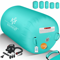 KESSER® Aufblasbare Airtrack | inkl. Tragetasche & elektr. Luftpumpe | Barrel Tumbling, Yoga, Fitnessmatte, Trainingshilfe, Turnmatte, Balance Trainer, Sportmatte, Gymnastikmatte, Workout 100 x 60 cm Mint Grün Angebot bei HelloDeals