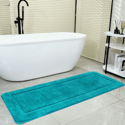 SOANNY Badematte 60x150 cm, Einzelstück, Hochflor Mikrofaser, rutschfest & Waschbar, Saugfähig Groß Duschteppich, Perfekt für Bad & WC Vorleger, Türkis Türkis 60 x 150 cm (Rechteckig) Angebot bei HelloDeals