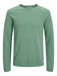 JACK & JONES Herren Strickpullover Rundhals Basic Langarm Sweater Baumwolle Shirt JJEHILL S Granite Green Angebot bei HelloDeals