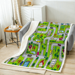 Homemissing Autobahn und Verkehrsflanellspiel Decke 150x200cm für Sofa Couch Kleinkind weich bunt Spaßspiel Kuscheldecke Jahreszeitenspielzeug Rennstrecke Wohndecke Mehrfarbig 65 150x200cm Angebot bei HelloDeals