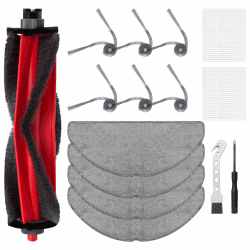 Zubehörsets für Roborock Q7 L5 / Q7 L5+ / Q7 M5 / Q7 M5+ Saugroboter, Ersatzteile Zubehör mit 1 Hauptbürsten, 2 Filters, 6 Seitenbürsten, 4 Wischtücher Pads, 1 Reinigungsbürste Angebot bei HelloDeals