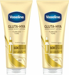 Vaseline Gluta-Hya Flawless Tone, Lotion gegen Pigmentflecken, 2 x 200 ml | Antioxidantienreiche Feuchtigkeitslotion, Leichte Textur, Schnell Einziehend, Gleichmäßiger Teint, GlutaGlow & Hyaluronsäure Gluta-Hya Flawless Tone 200 ml (2er Pack) Angebot bei HelloDeals