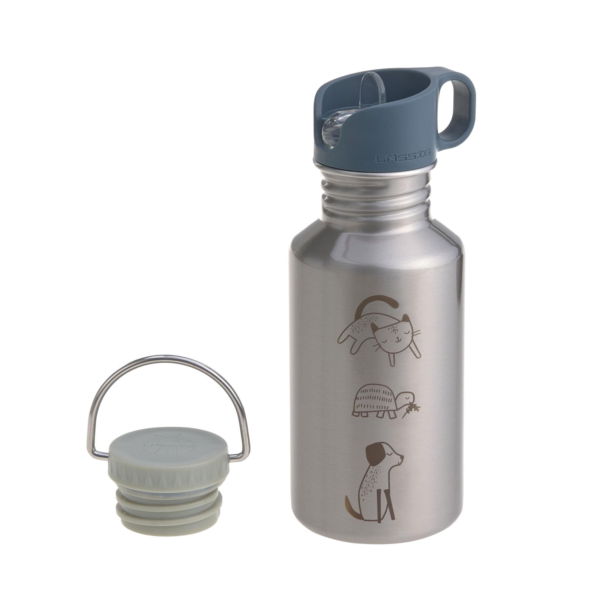 LÄSSIG Kinder Trinkflasche Edelstahl 500 ml Happy Prints Animals | Für Kindergarten und Schule, robust, bruchsicher, auslaufsicher, BPA-frei Animals/Happy Prints Angebot bei HelloDeals