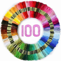 Maxee 100 Farben Stickgarn, Regenbogenfarbe, Stickgarn Wird für Kreuzstichfaden, Armbandfaden, Basteltwist, Kunsthandwerksdrehfaden Angebot bei HelloDeals