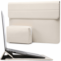 HYZUO 13,3-14 Zoll Laptoptasche Hülle mit Ständerfunktion, Beige | für MacBook Pro 14 M5/M4/M3/M2/M1 A3426 A3427 2026-2021, MacBook Pro/Air 13,3,13,5 13,8 Surface Laptop,HP Spectre X360 13/14 13,3-14 Zoll Beige Angebot bei HelloDeals