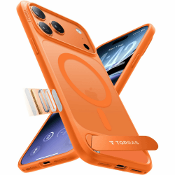 TORRAS Ostand L1 für iPhone 17 Pro Hülle mit Flügelständer, MagSafe Case | Mattorange · 3,66 m Militärschutz · starke Magnetkraft · stoßfest · kompatibel mit MagSafe-Zubehör Orange iPhone 17 Pro Angebot bei HelloDeals