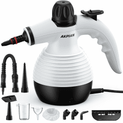 Dampfreiniger Handgerät, Steam Cleaner mit 10 Zubehör | Handdampfreiniger| 105°C (221°F) Heißdampf | Öfen, Dunstabzugshauben, Fliesen, Fenster, Polstermöbel| Sicherheitsschloss Weiß Angebot bei HelloDeals