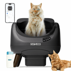 CATLINK Selbstreinigende Katzentoilette, Katzenklo XXL mit offenem Top-Design, 5 GHz WLAN, 12L Großvolumen, Für alle Streuarten, Ideal für Mehrkatzenhaushalte(Grau) Dunkelgrau Angebot bei HelloDeals