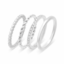 s.Oliver Damen Schmuck – Ringe aus hochwertigem Edelstahl – Elegant & Alltagstauglich – Perfekte Geschenkidee Layered Rings - Silber 52 52 Angebot bei HelloDeals