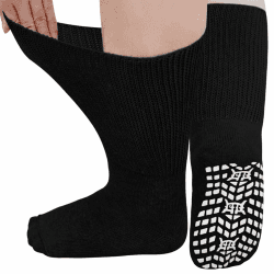 LOFIR Diabetiker Socken Herren Damen: Diabetikersocken Ohne Gummibund Baumwolle Herren ABS Socken Extra Breiter Gürtel Ohne Naht Antirutsch StopperSocken für Geschwollene Füße 3 Paare 39-50 47-50 Schwarz-3 Paare Angebot bei HelloDeals