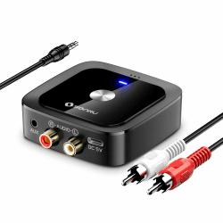 SONRU Bluetooth 6.0 Adapter Empfänger Klinke, Aux Bluetooth Receiver Audio Adapter Stereo mit 3 5mm Klinke und RCA Kabel für Stereoanlage Lautsprecher, Autoradio, Verstärker Schwarz Angebot bei HelloDeals