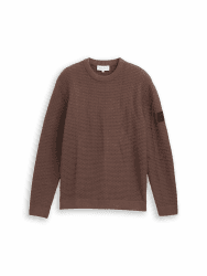 TOM TAILOR Herren 1048727 Strickpullover mit Rundhalsausschnitt XXL 38833 - Bag Brown Angebot bei HelloDeals