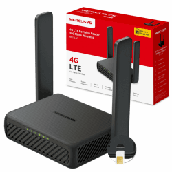 Mercusys MB113-4G LTE WLAN Router, mobiler 4G Router Tragbarer mit SIM-Karte, Cat 4 bis zu 150 Mbit/s, 2× 100 Mbps Ports, OpenVPN, Plug & Play, bis zu 32 Geräte, Powerbank-Betrieb | Internet ohne Glasfaser überall. SIM-Karte einlegen und fertig. Kindersic Angebot bei HelloDeals