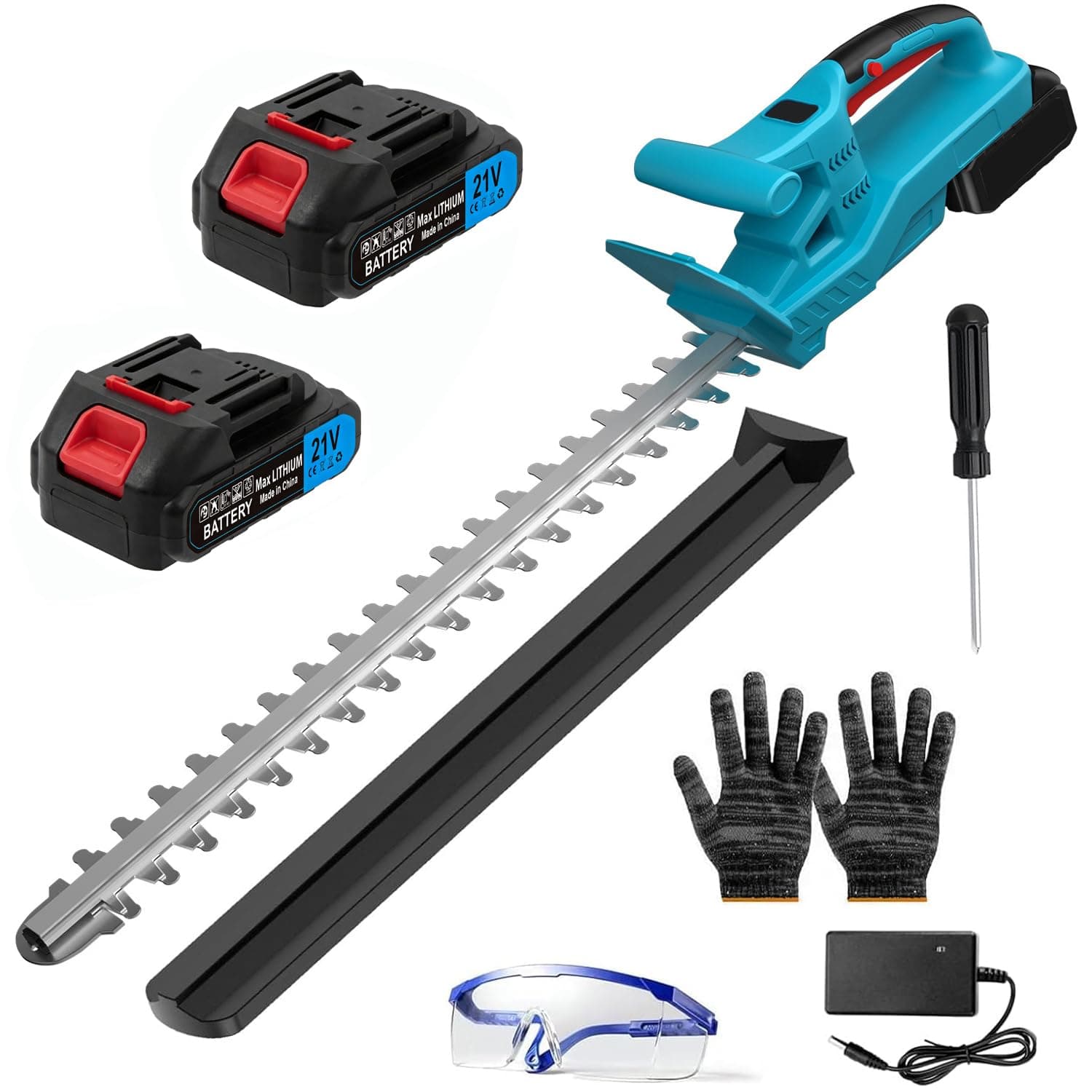 Akku-Heckenschere für Makita-18V-Akku,Elektrische Heckenschere mit 2 Akkus | 51 cm Schnittlänge, 15 mm Zahnabstand,Ergonomischer Griff,Leicht Elektro-Heckenschere für Garten, Sträucher und Hecken Angebot bei HelloDeals